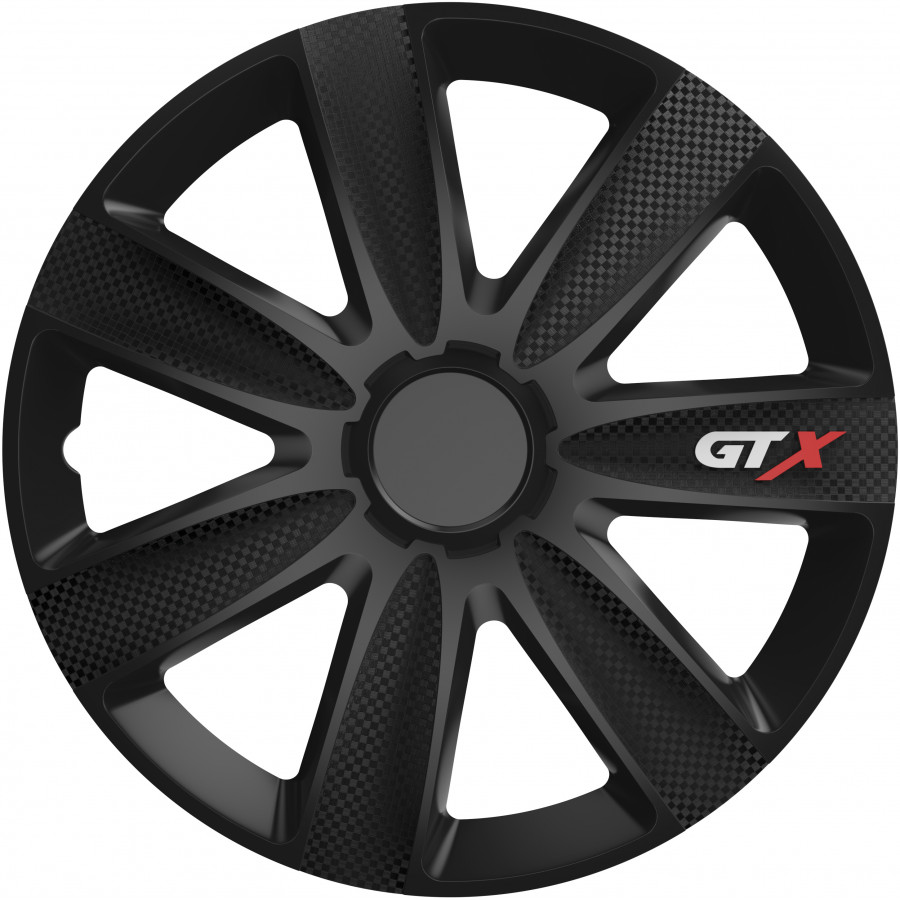 Ensemble d'enjoliveurs de roue 4 pièces GTX Carbon Black 14 pouces