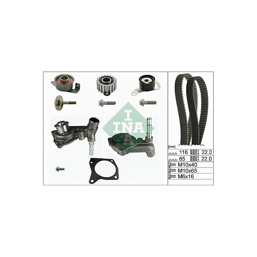 INA  530 0104 30 Pompe &agrave; eau + kit de courroie de distribution