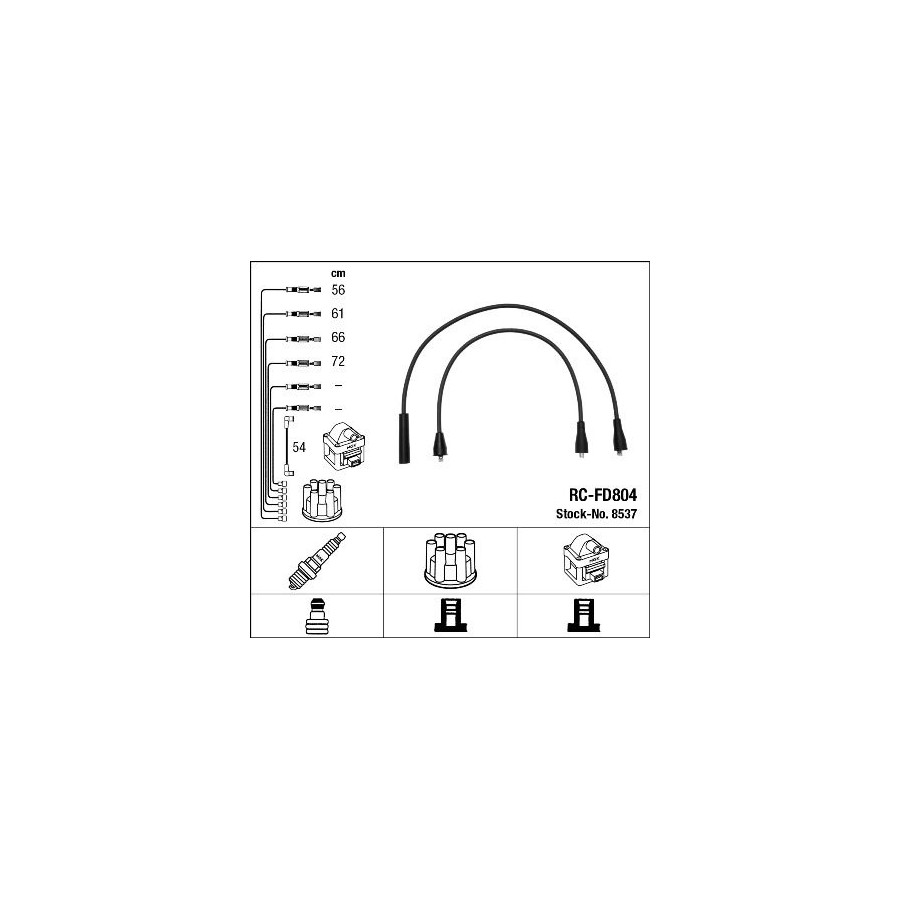 NGK  Fils de bougies / Faisceau d'allumage 8537 FORD FIESTA