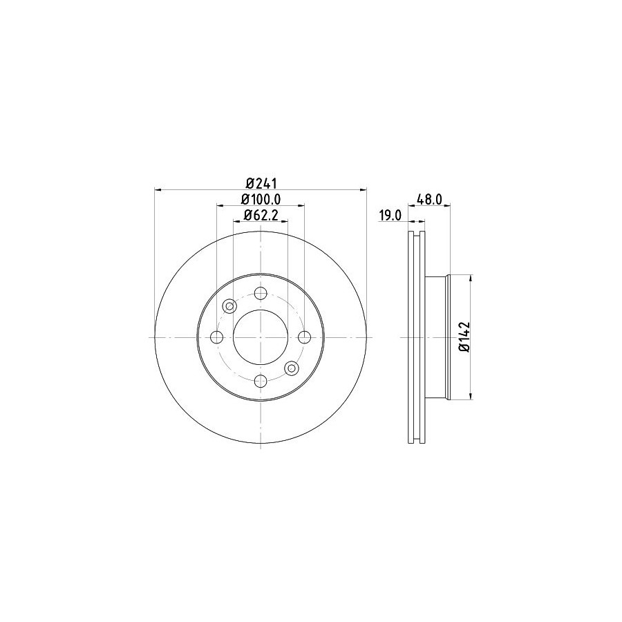 2 Disques De Frein Ventilés Intérieurs Ø 62,2 Mm 19 Mm HELLA Pour HYUNDAI GETZ - Image 4