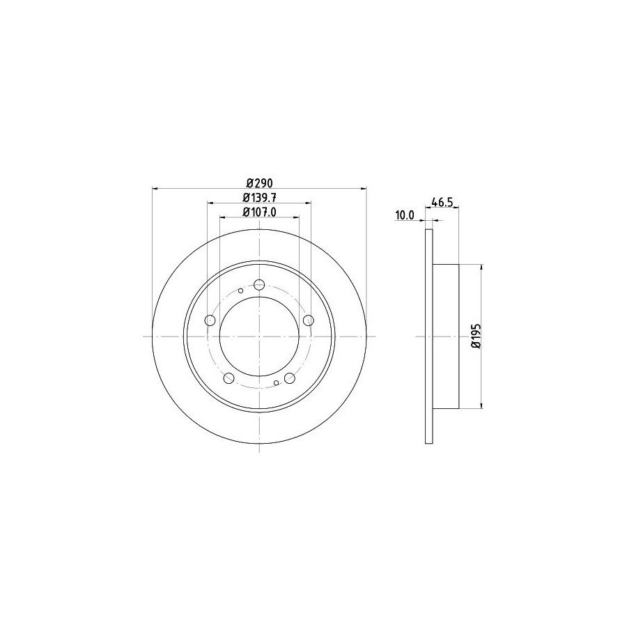 2 Disques de Frein Plein Ø 107 MM 10 MM HELLA Convient pour U. A.Suzuki Vitara - Image 4