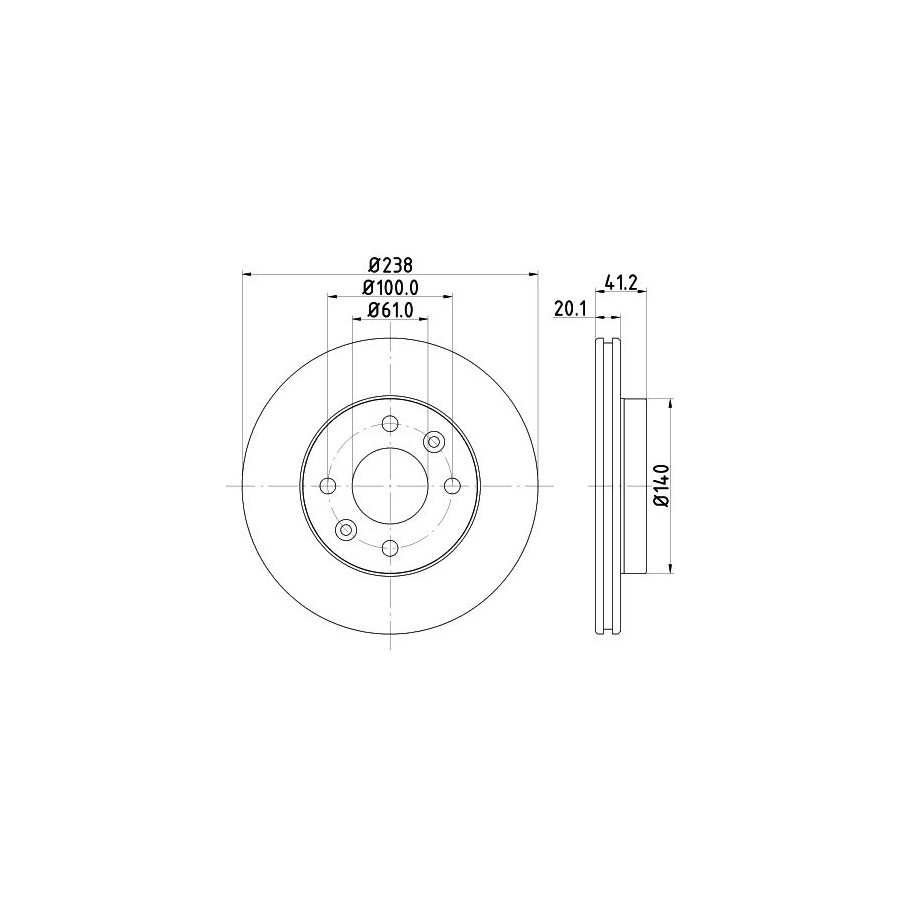 Hella Disque De Frein 8Dd355101261 Nissan;Renault