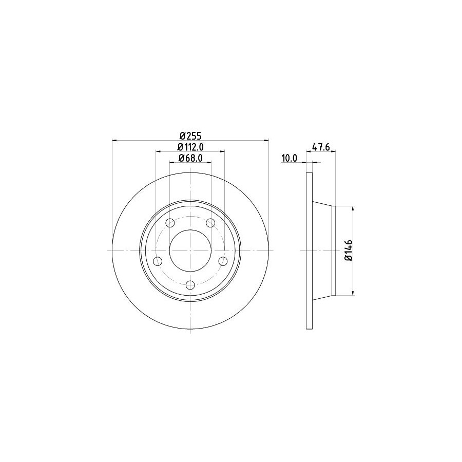 2 Disques de Frein Plein Ø 68 MM 10 MM HELLA Convient pour U. A. Audi A6 - Image 4