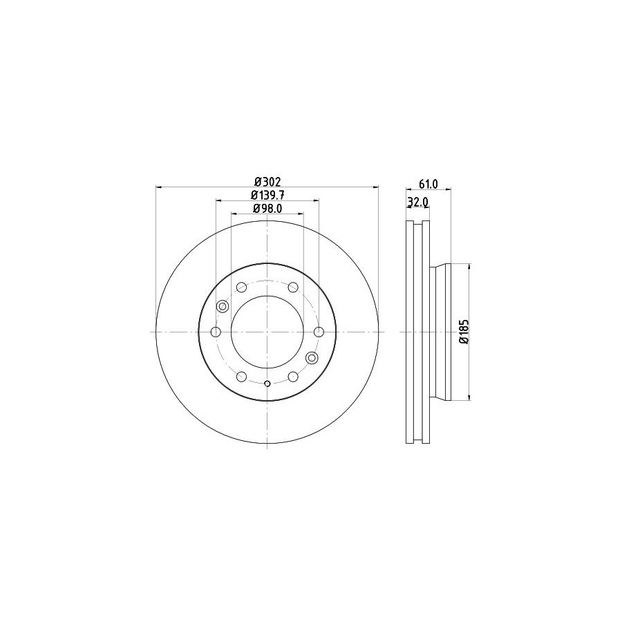 2 Disques De Frein Ventilés Intérieurs Ø 98 Mm 32 Mm HELLA Pour FORD RANGER - Image 3
