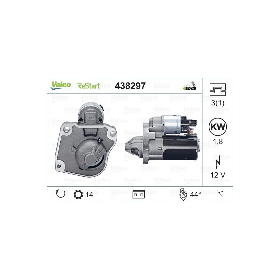 VALEO D&eacute;marreur NEW STOP&START ORIGINAL PART 438297 