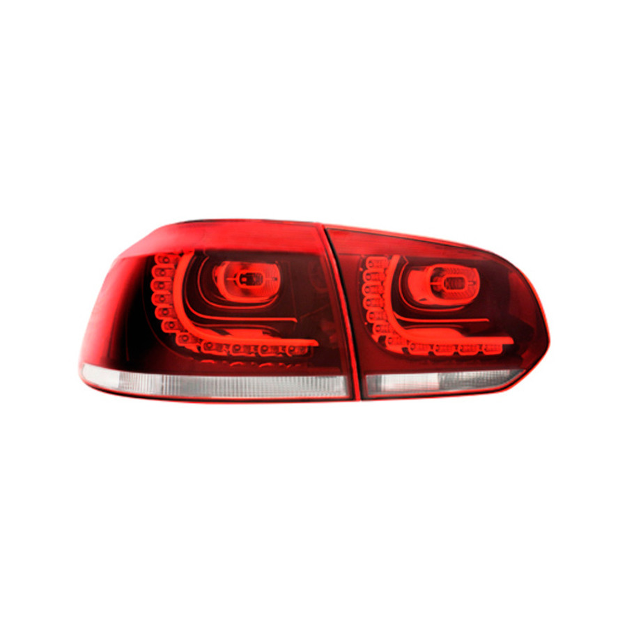 Kit LED R-Look adaptable à Feux arrière Volkswagen Golf VI 2008-2012 sans variante - Rouge / Clair DL VWR95LRC AutoStyle