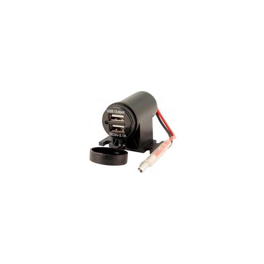 Adaptateur USB - 2 ports 5V-2.1A - Montage en surface / Sous-structure - 12V - noir