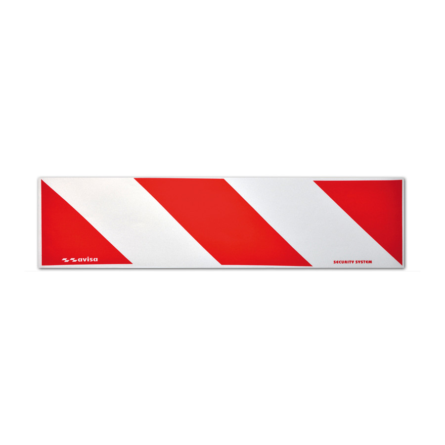 Bandes Réfléchissantes / Autocollants - 14x50cm - Rouge/Blanc - Lot de 2 pièces