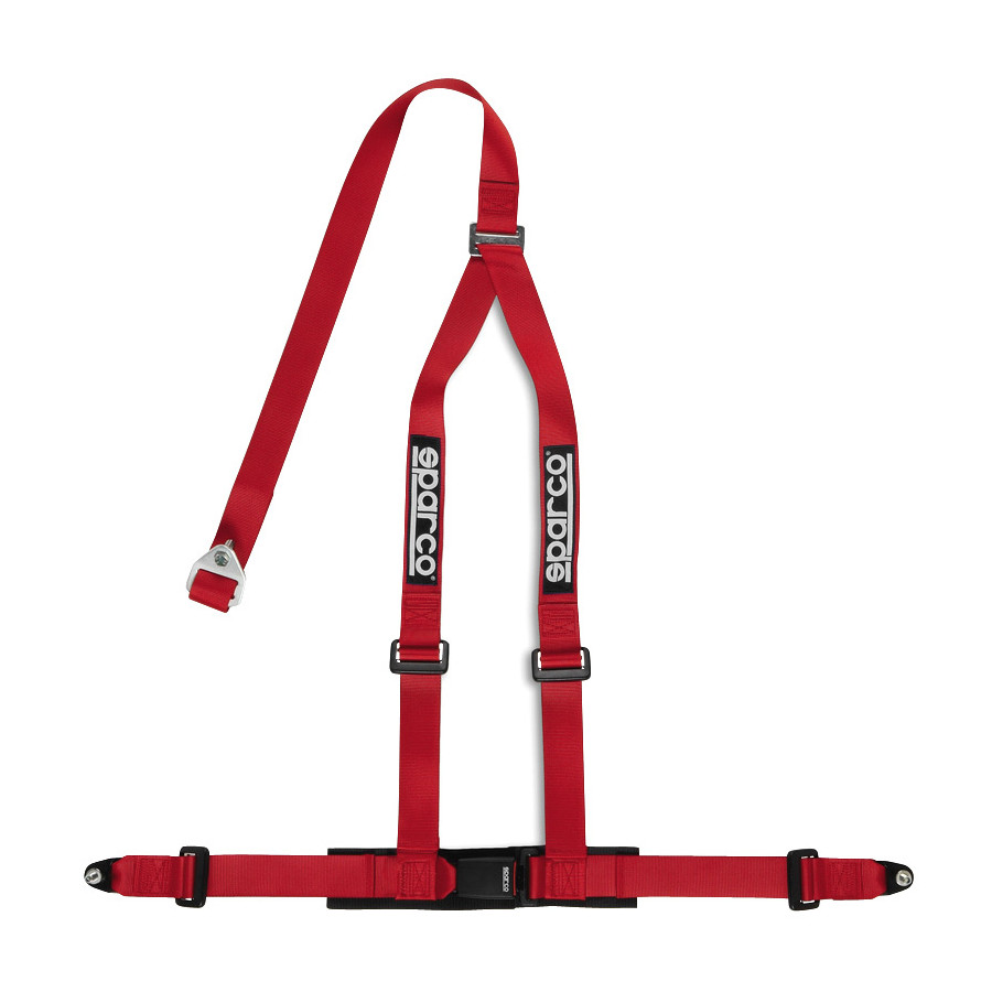 Ceinture sport 3 points Sparco - Rouge - avec vis (E-Mark)