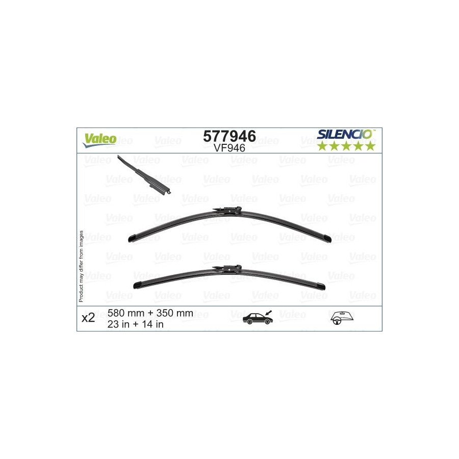Balai d'essuie-glace SILENCIO FLAT BLADE SET 577946 Valeo