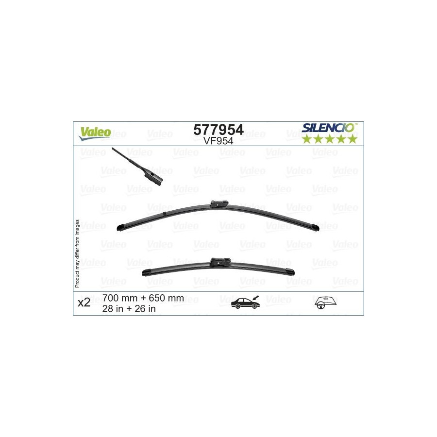 Balai d'essuie-glace SILENCIO FLAT BLADE SET 577954 Valeo