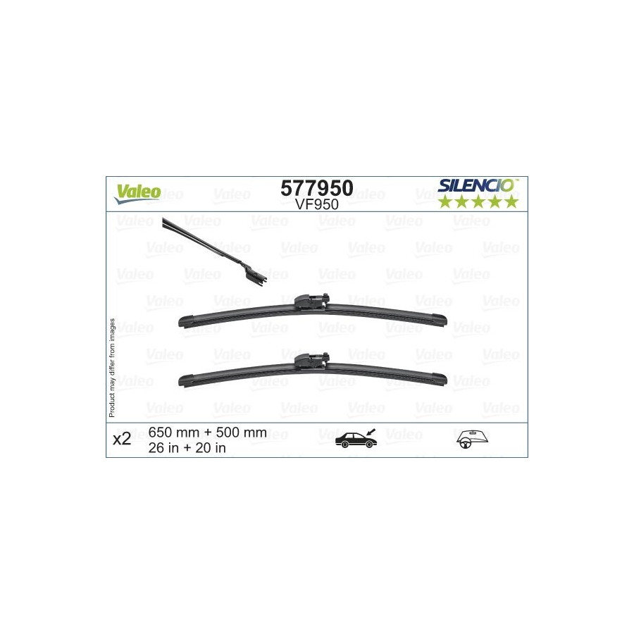 Balai d'essuie-glace SILENCIO FLAT BLADE SET 577950 Valeo