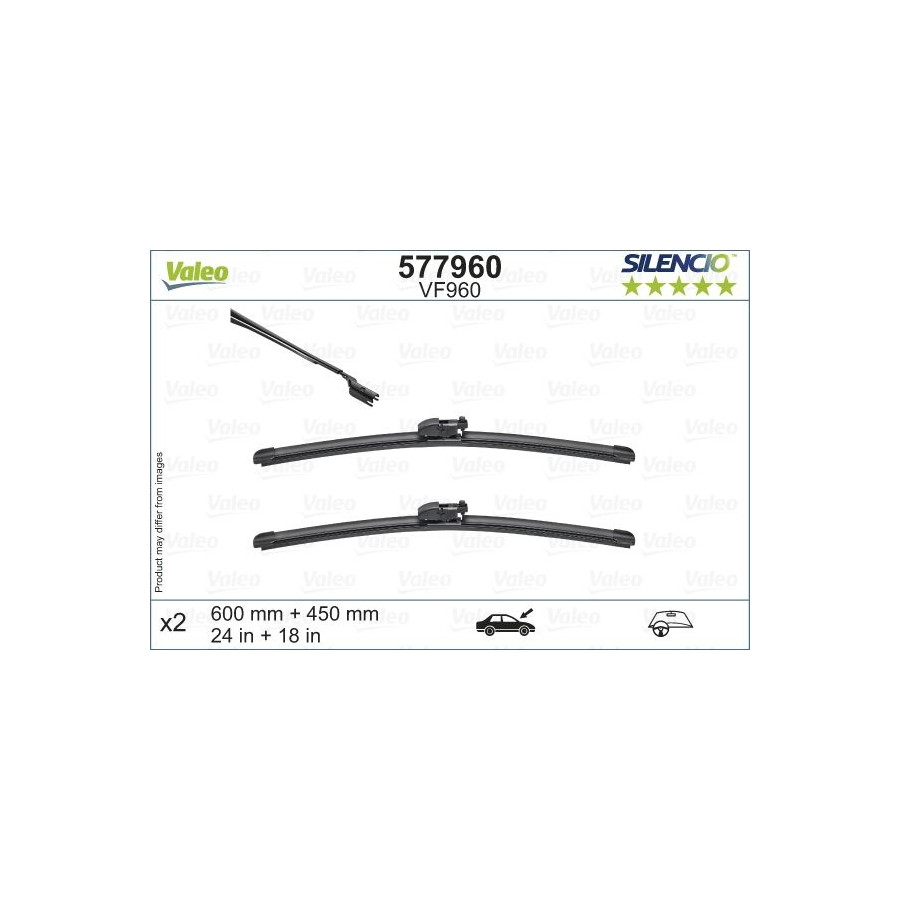 Balai d'essuie-glace SILENCIO FLAT BLADE SET 577960 Valeo