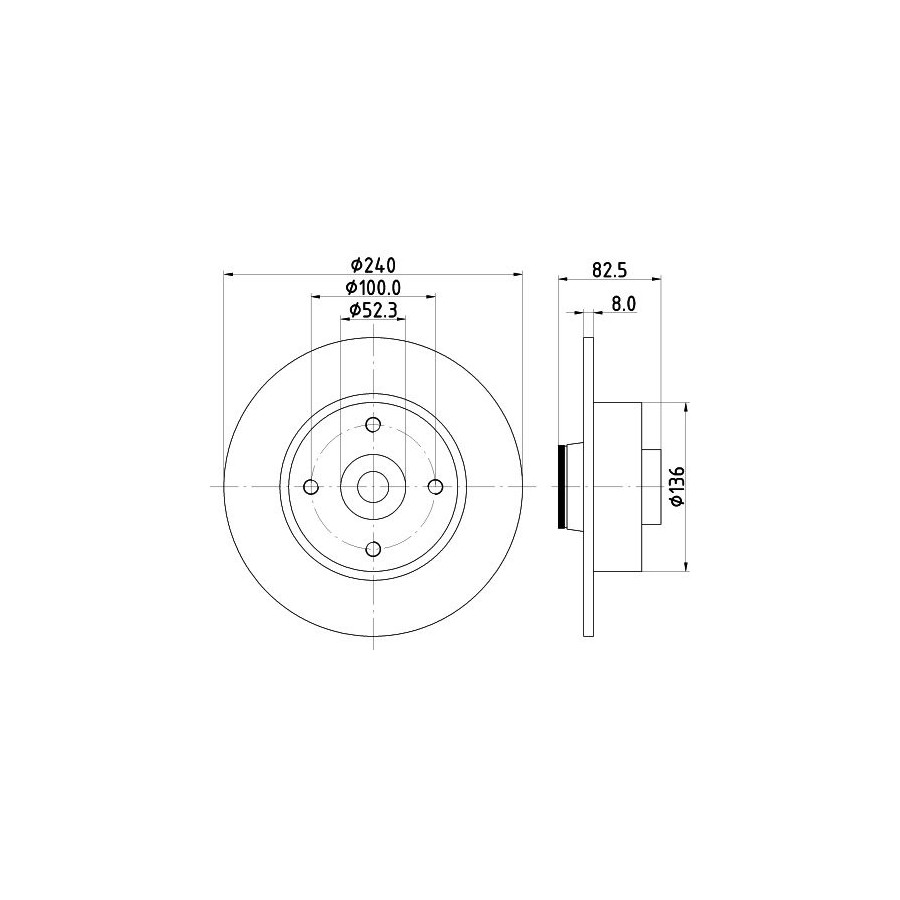 Hella Disque De Frein 8Dd355123241 Nissan;Renault