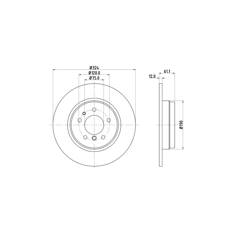 2 Disques de Frein Plein Ø 75 MM 12 MM HELLA Convient pour U. A. BMW 7er - Image 4