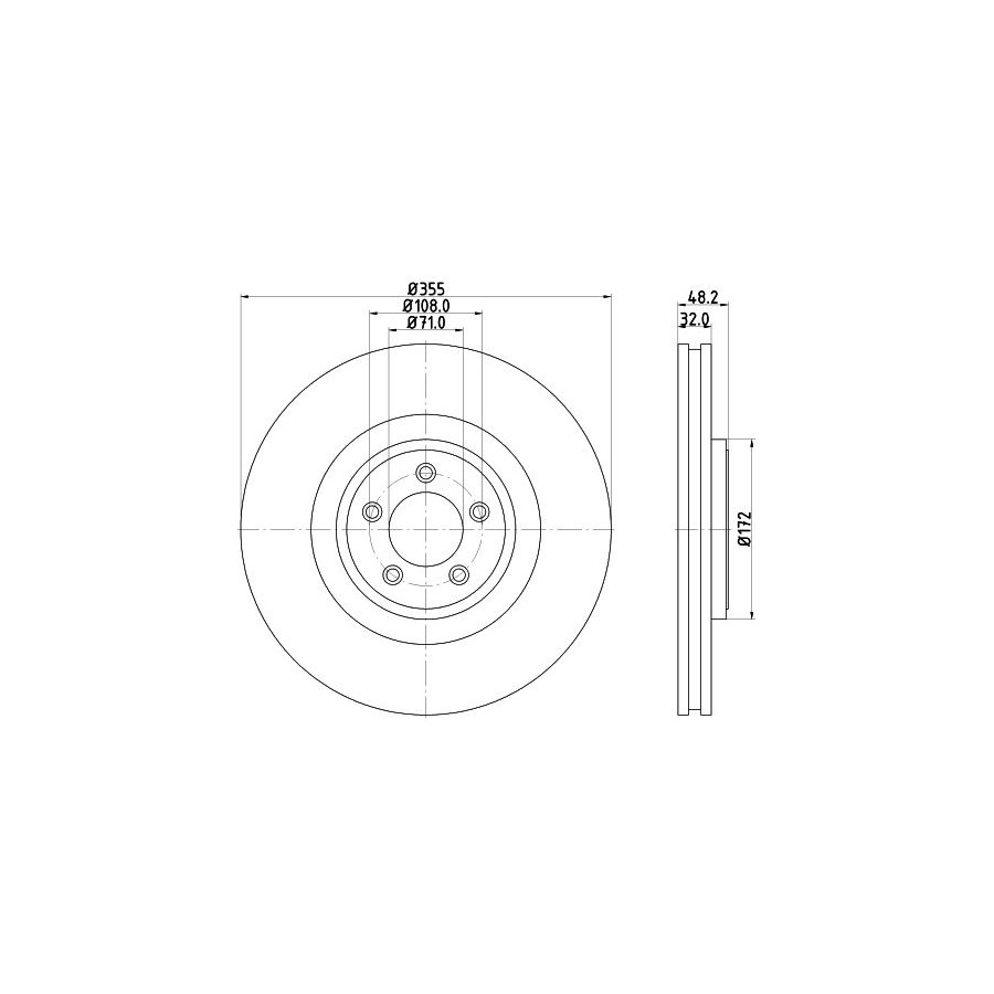 2 Disques de Frein Aéré Internement Ø 71 MM 32 HELLA Convient pour Etc Jaguar XF - Image 4