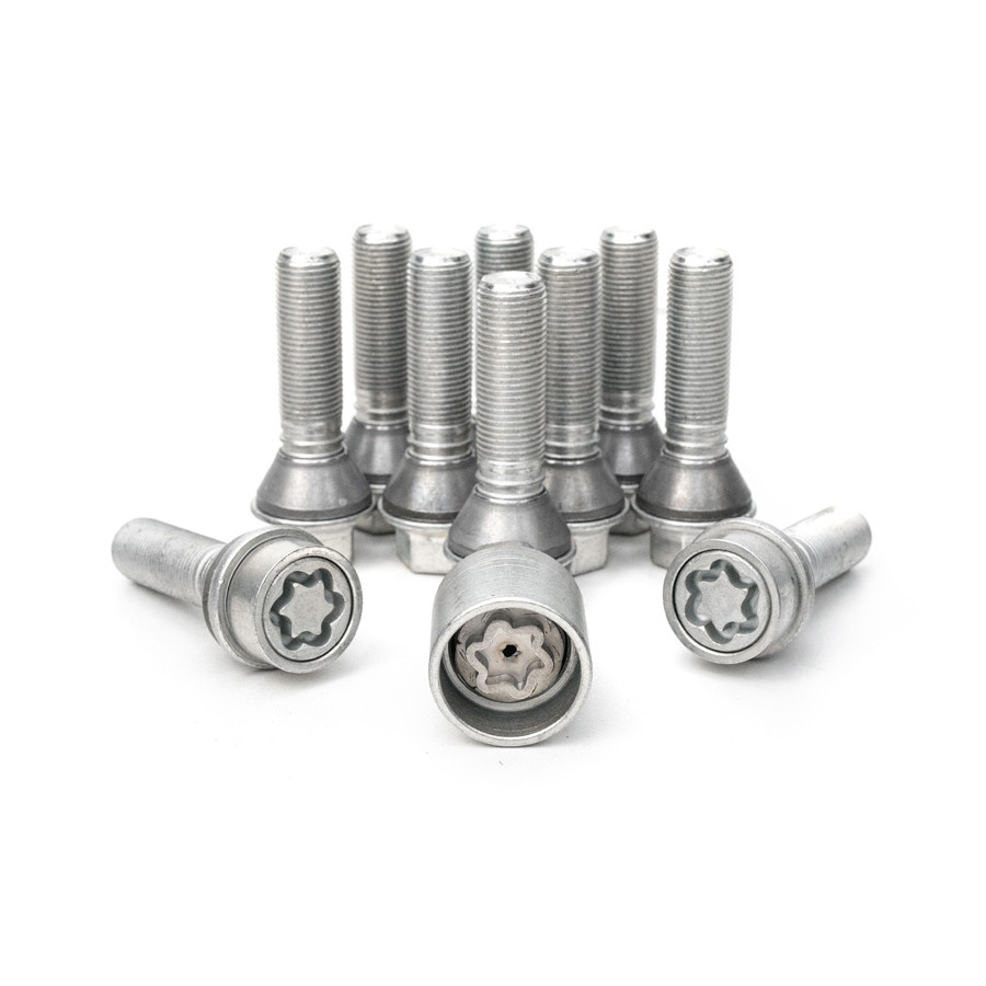 H&R Jeu de boulons de roue coniques avec anneau mobile M14x1,25 - Longueur 39mm - 10 pièces (par exemple BMW) - ave