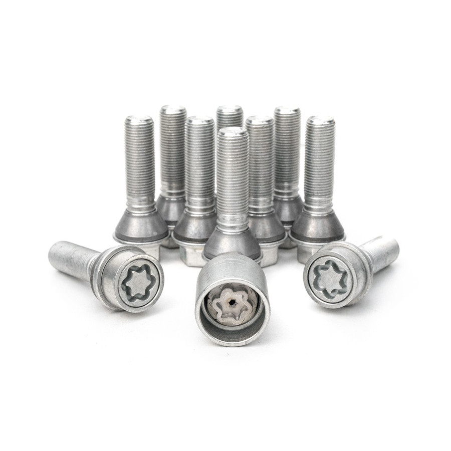 H&R Jeu de boulons de roue coniques avec anneau mobile M14x1,25 - Longueur 41mm - 10 pièces (par exemple BMW) - ave