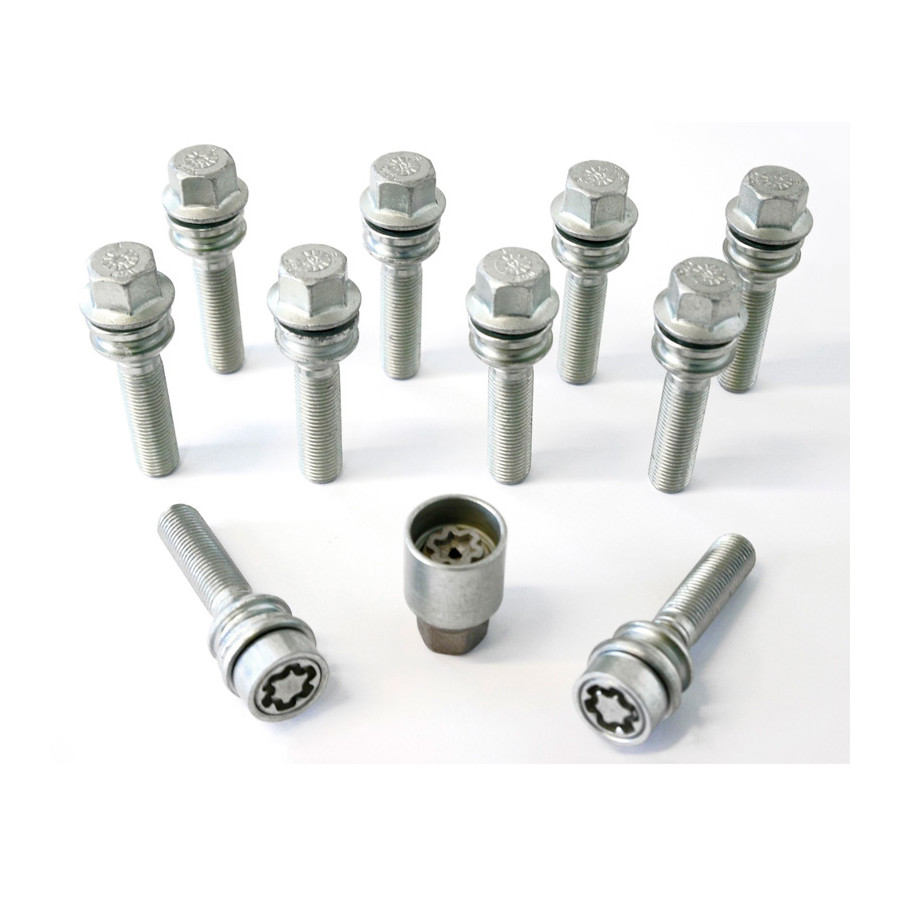 Jeu de boulons de roue H&R Bolconic avec anneau mobile R14 M14x1,50 - Longueur 36mm - 10 pièces (par exemple Porsch