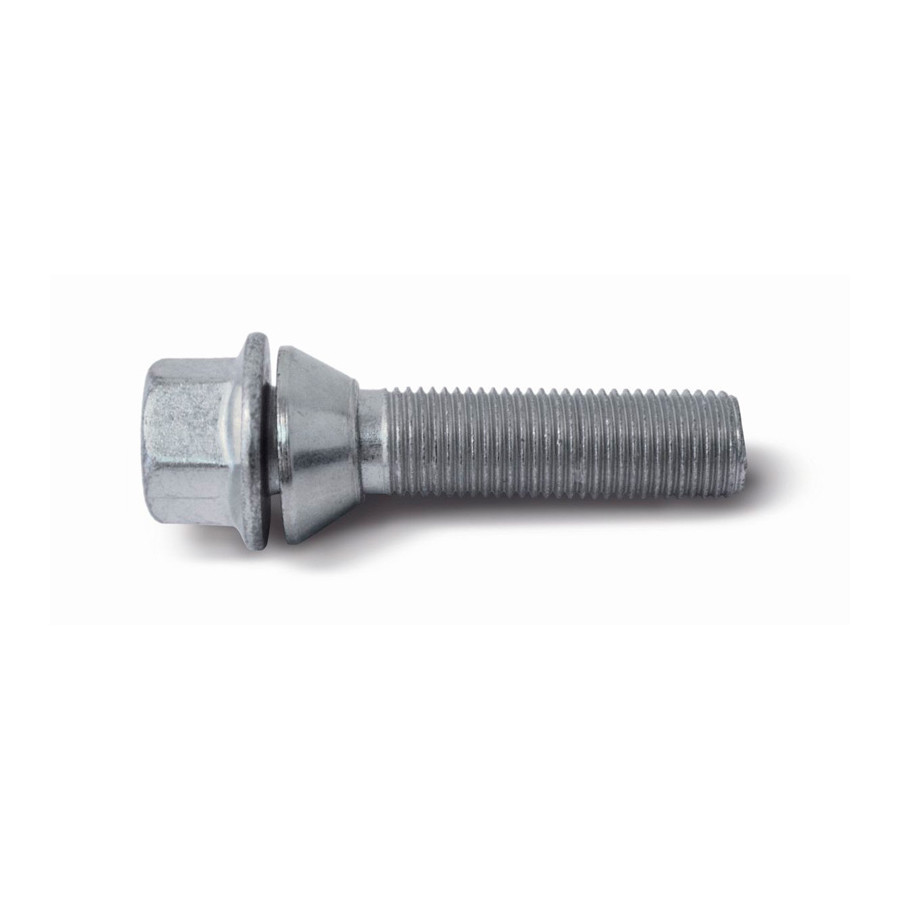 H&R Boulon de roue conique avec anneau mobile M14x1.50 - Longueur 48mm (ex. BMW, Volvo)