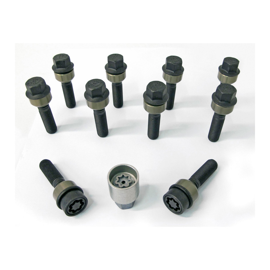 Jeu de boulons de roue H&R Bolconic avec anneau mobile R15 M14x1,50 - Longueur 54mm - 10 pièces (par exemple Porsch