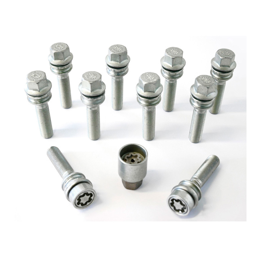 Jeu de boulons de roue H&R Bolconic avec anneau mobile R14 M14x1,50 - Longueur 56mm - 10 pièces (par exemple Porsch