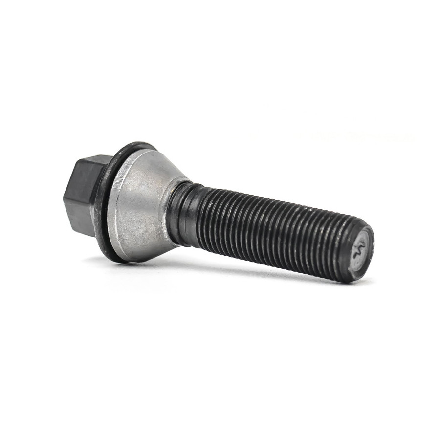 H&R Boulon de roue conique avec anneau mobile M14x1.25 - Longueur 31mm - Noir (ex. BMW)