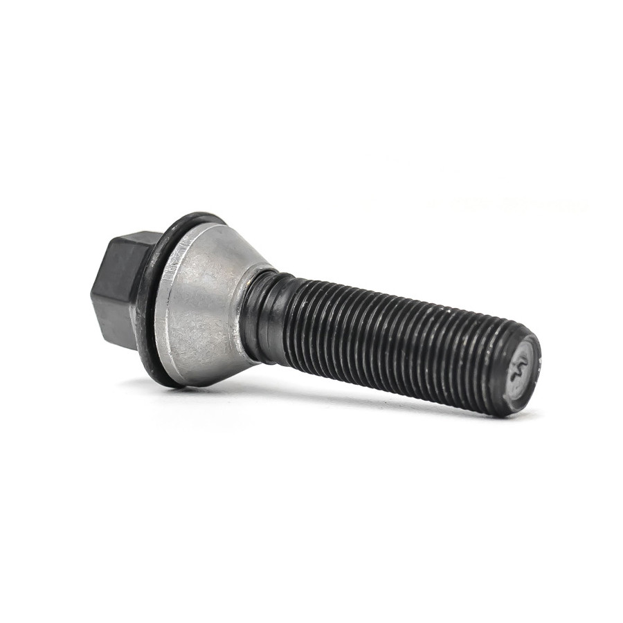 H&R Boulon de roue conique avec anneau mobile M14x1.25 - Longueur 43mm - Noir (ex. BMW)