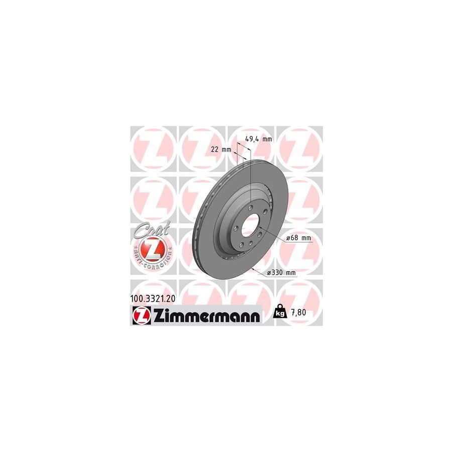 Zimmermann Disque De Frein 100.3321.20 Audi