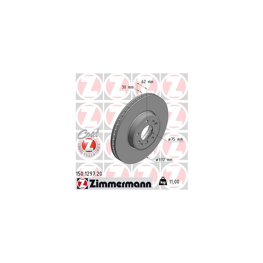 Zimmermann Disque De Frein 150.1297.20 Bmw