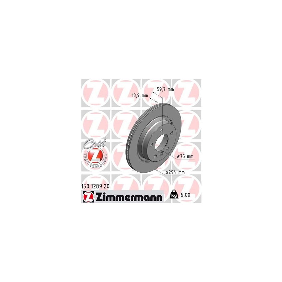 Zimmermann Disque De Frein 150.1289.20 Bmw