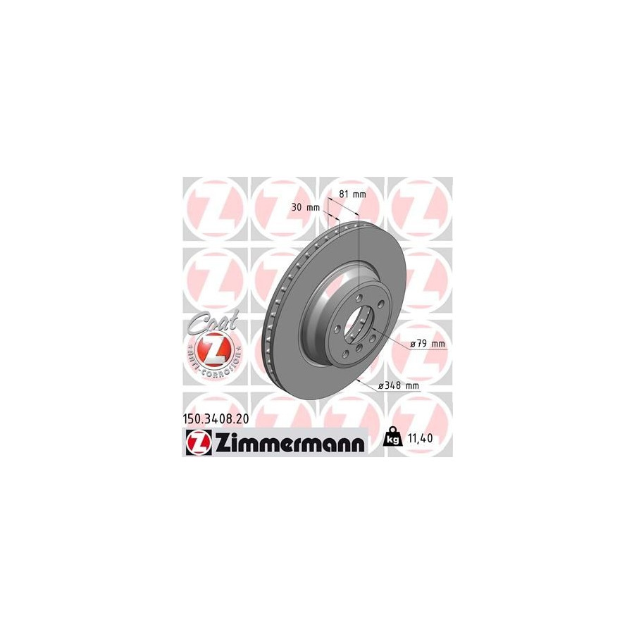 Zimmermann Disque De Frein 150.3408.20 Bmw