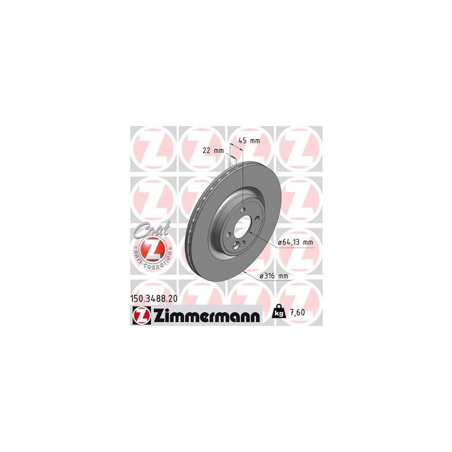 Zimmermann Disque De Frein 150.3488.20 Mini