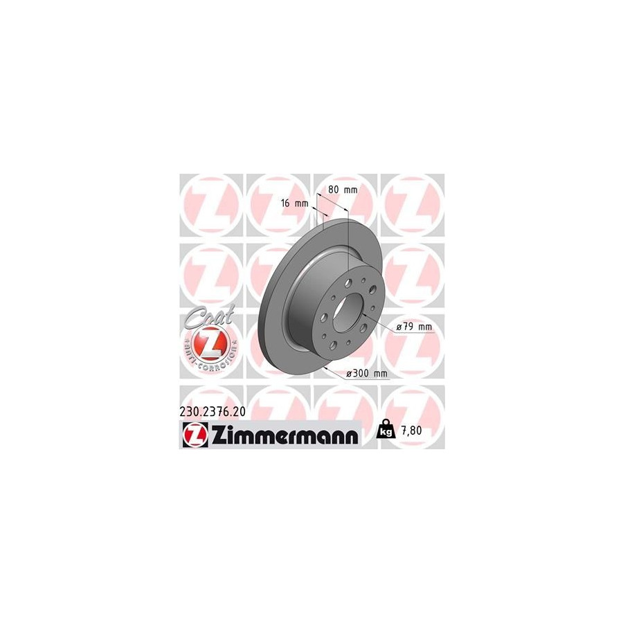 Zimmermann Disque De Frein 230.2376.20 Citroen;Fiat;Peugeot