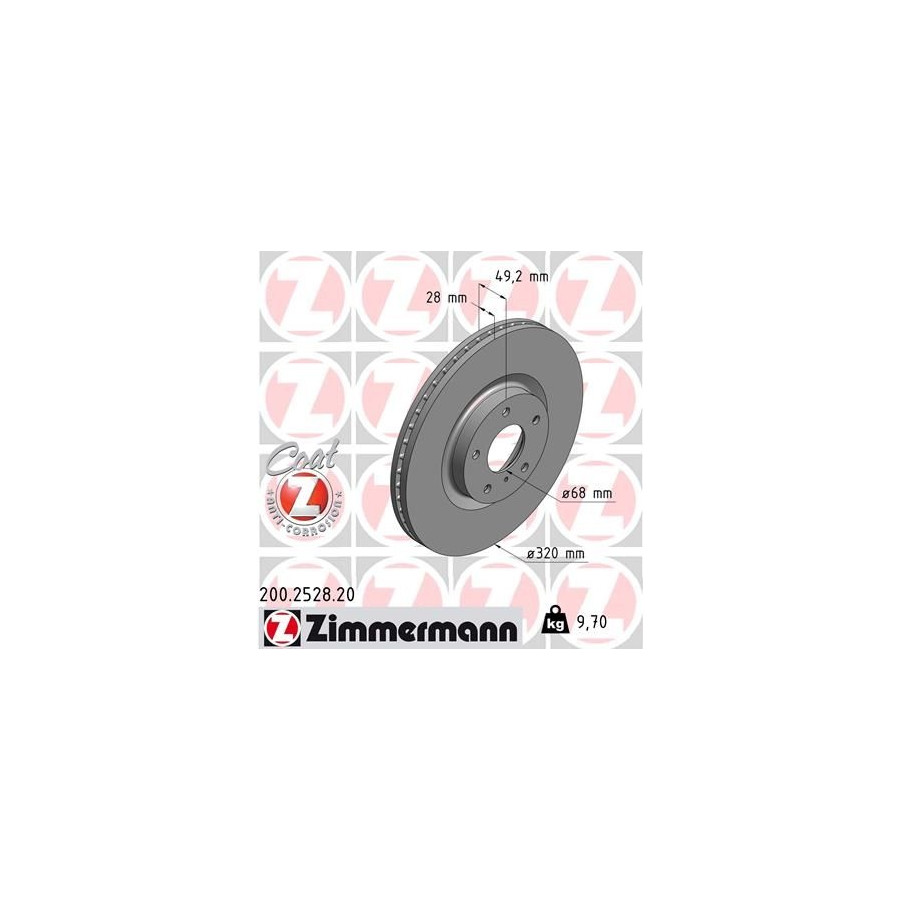 Zimmermann Disque De Frein 200.2528.20 Infiniti;Nissan