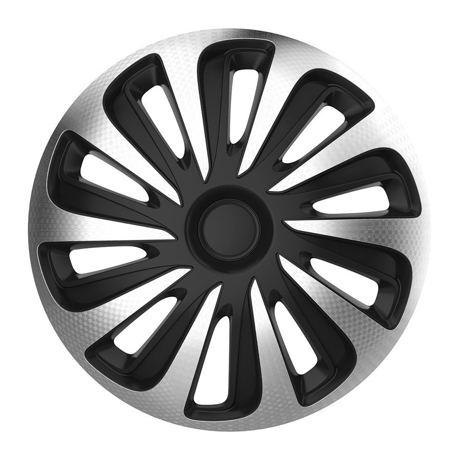 AUTOSTYLE AUTO-STYLE Jeu d'enjoliveurs Caliber 17-inch argent/noir look-carbon&eacute;