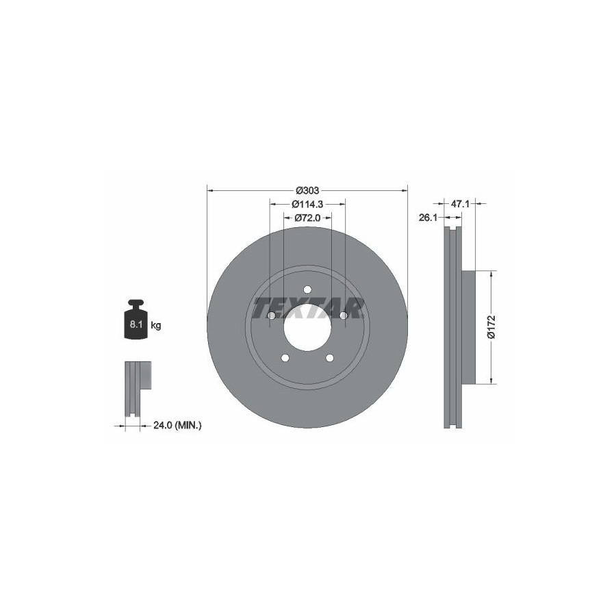 Textar Disque De Frein 92197703 Ford;Ford Usa;Mazda