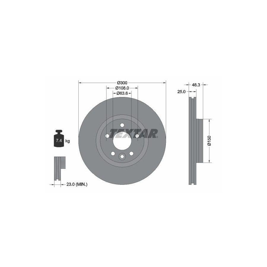 Textar Disque De Frein 92255703 Volvo