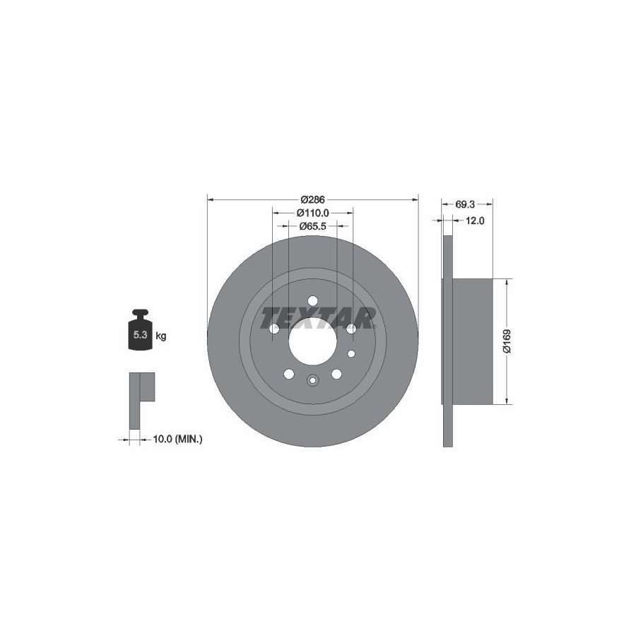 Textar Disque De Frein 92067003 Opel;Vauxhall