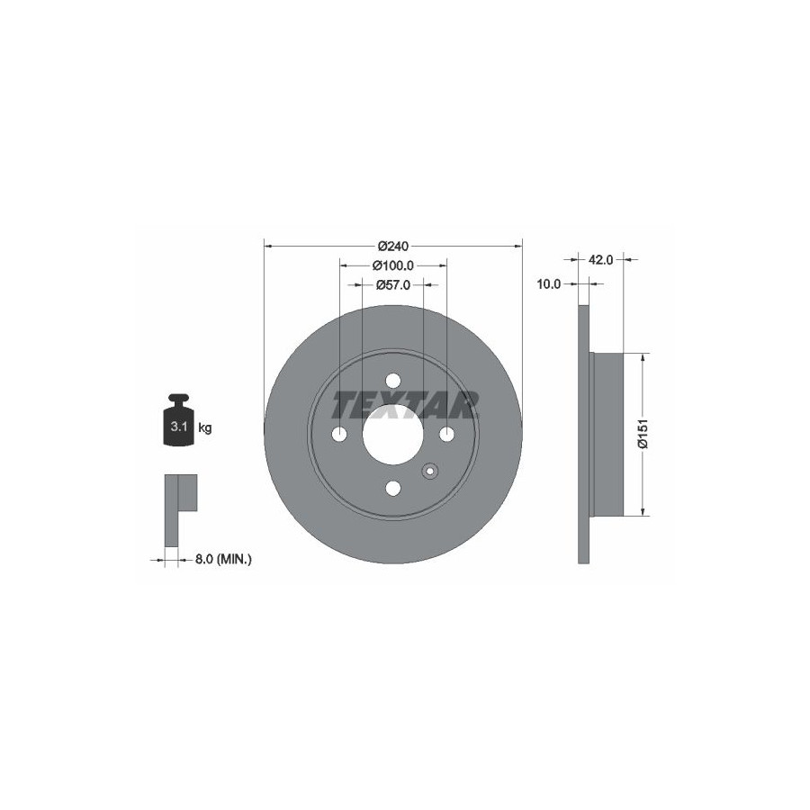 Textar Disque De Frein 92092003 Chevrolet;Opel;Vauxhall