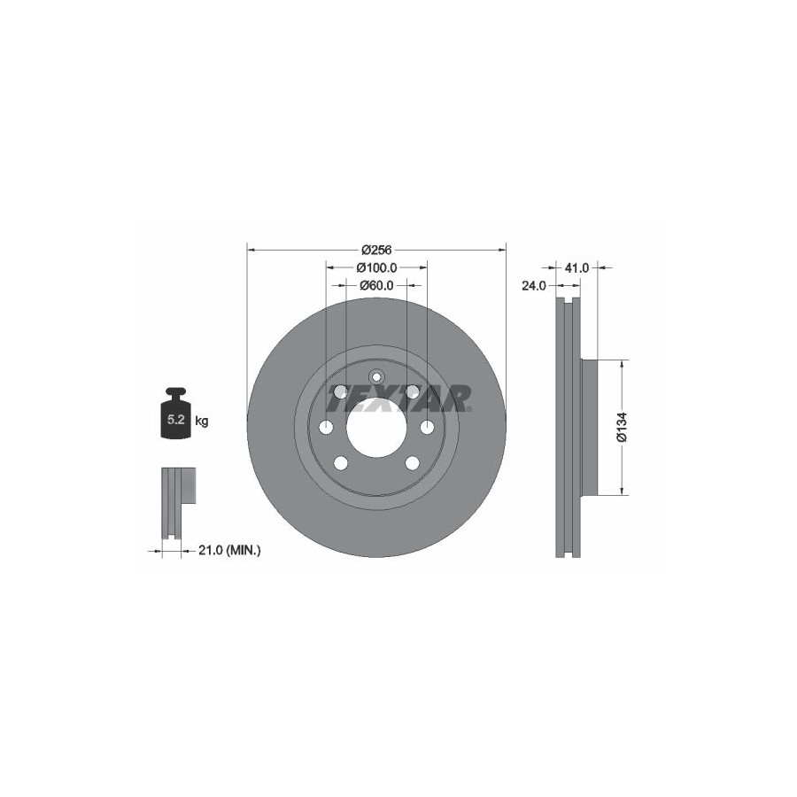 Textar Disque De Frein 92039203 Daewoo;Lotus;Opel;Vauxhall