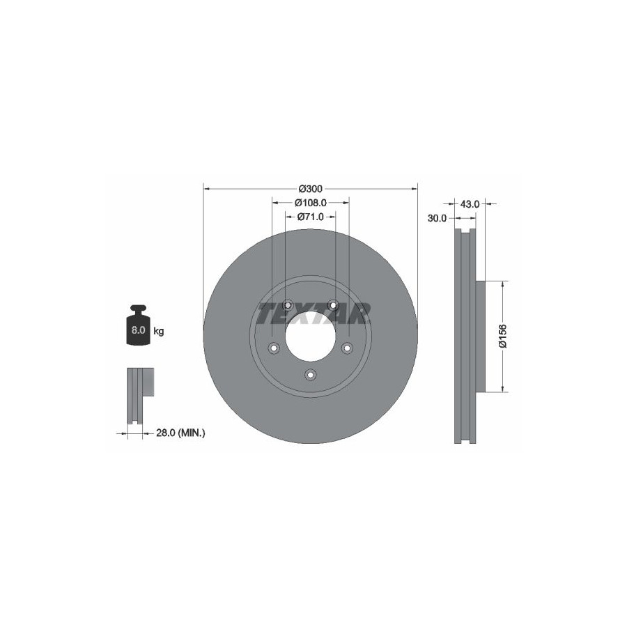Textar Disque De Frein 92099003 Jaguar;Lincoln