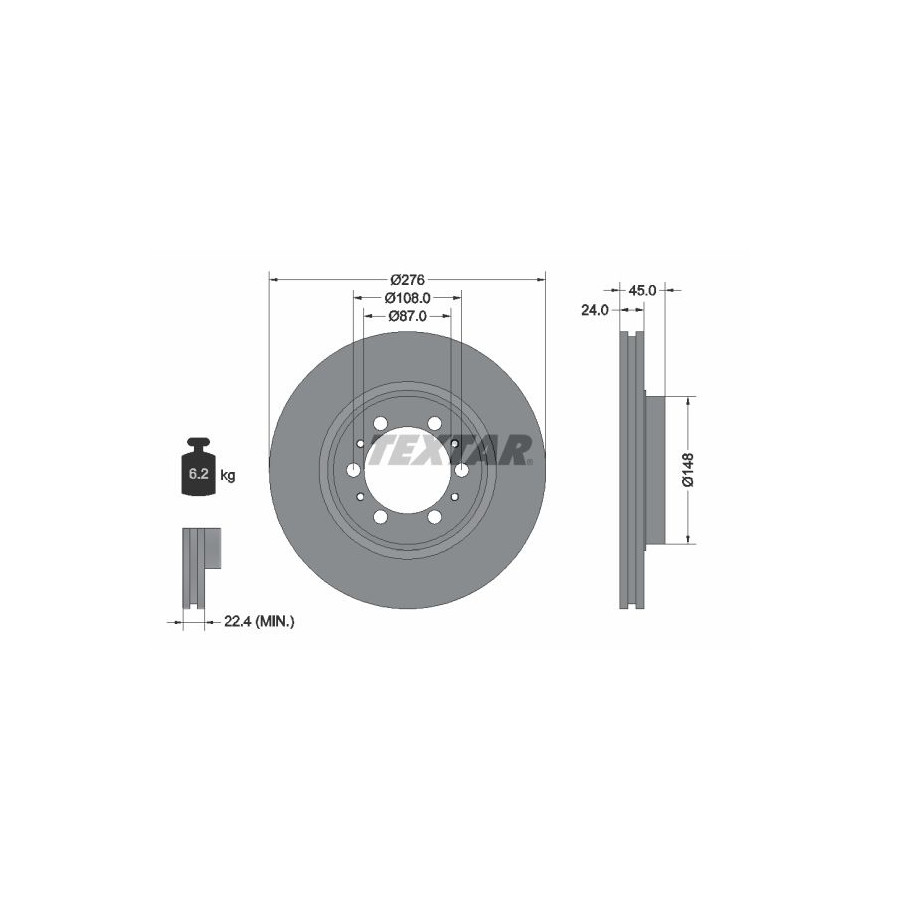 Textar Disque De Frein 92079800 Mitsubishi