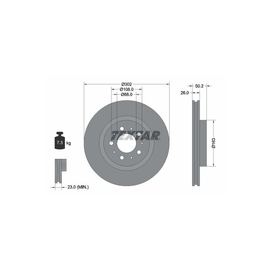 Textar Disque De Frein 92092300 Volvo