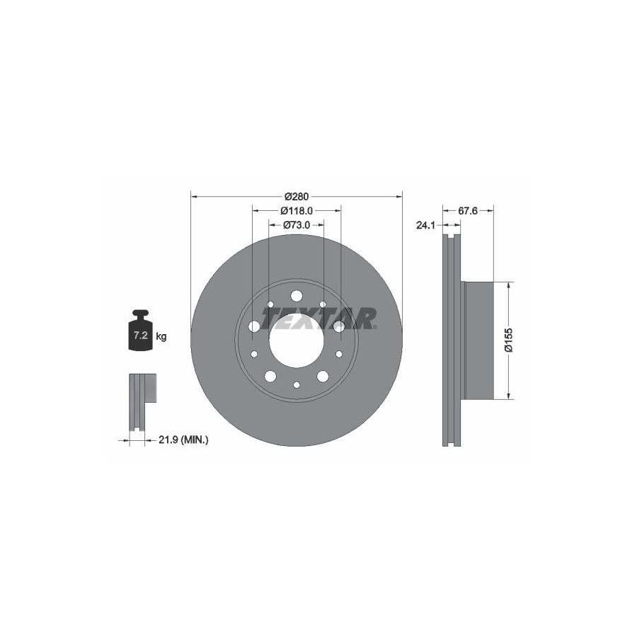 Textar Disque De Frein 92275105 Citroen;Fiat;Opel;Peugeot