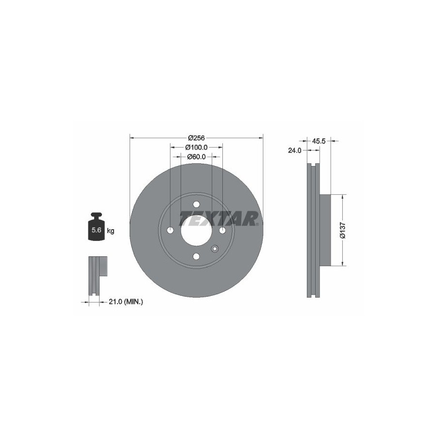Textar Disque De Frein 92241400 Chevrolet