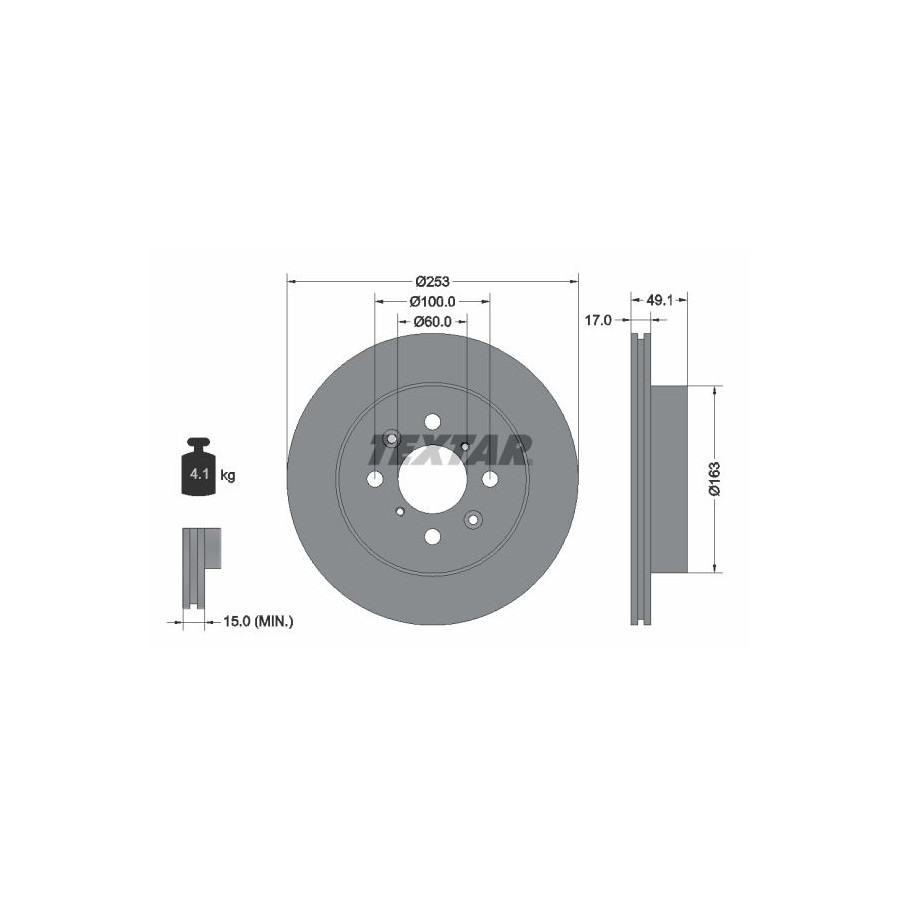 Textar Disque De Frein 92135303 Opel;Subaru;Suzuki;Vauxhall