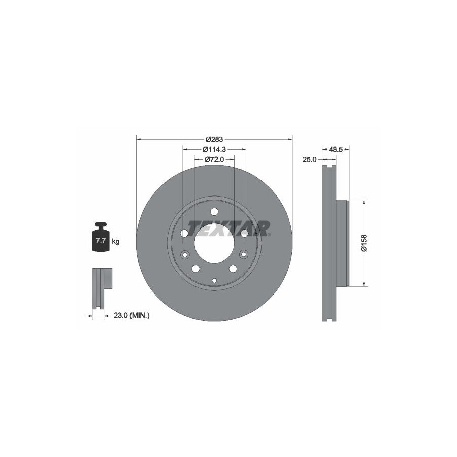 Textar Disque De Frein 92125503 Mazda