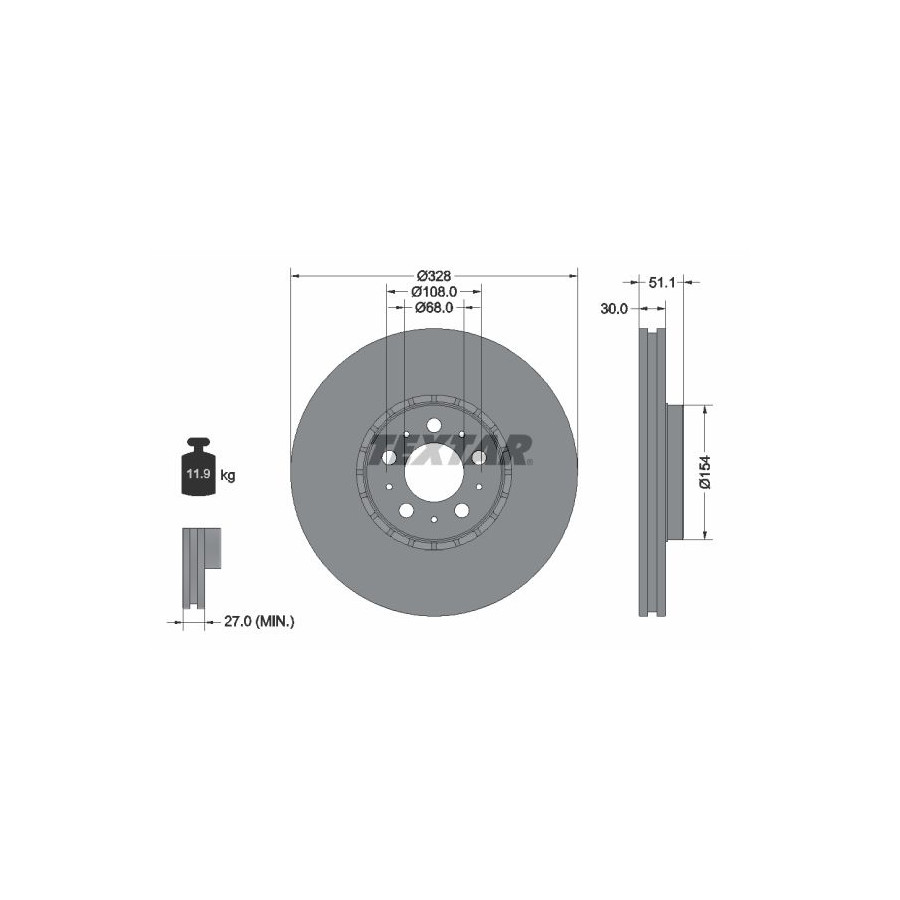 Textar Disque De Frein 92284105 Volvo