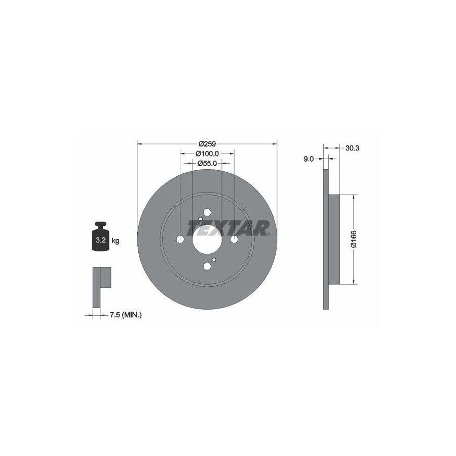 Textar Disque De Frein 92156300 Aston Martin;Daihatsu;Toyota